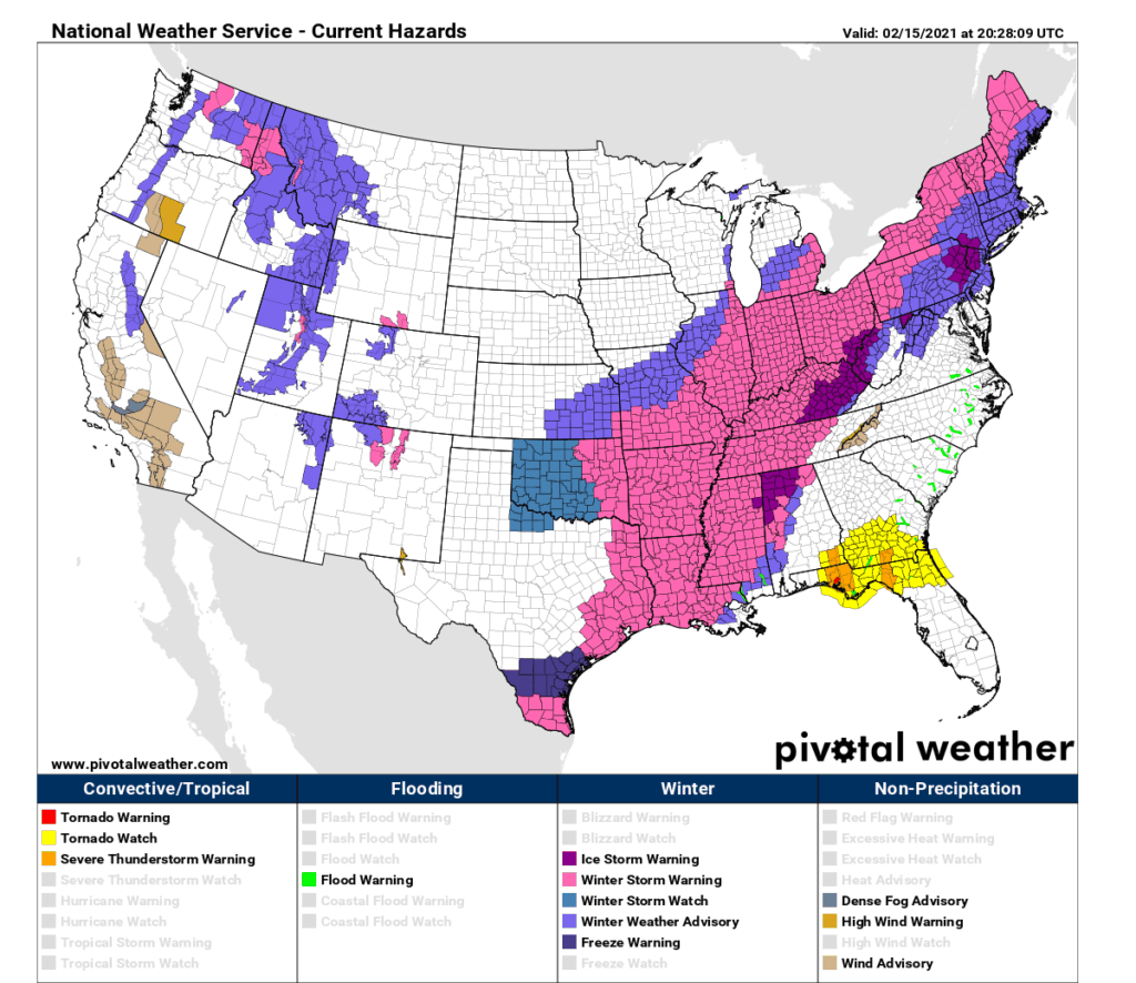 La Niña Winter Impact Map