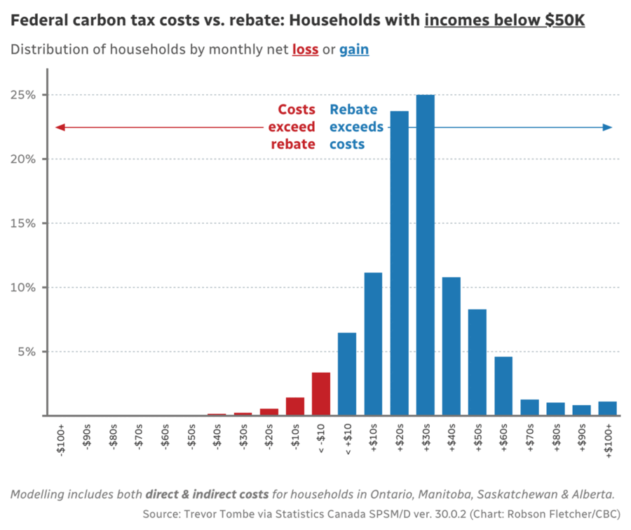 who gains or loses under the carbon pricing system